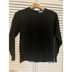 VICTORIA WEAR Vintage‎ Women's Size S Small Shirt Top Blouse Black Textured